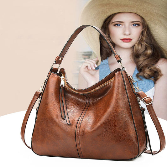 Cecile | Elegant leather shopping bag with large interior