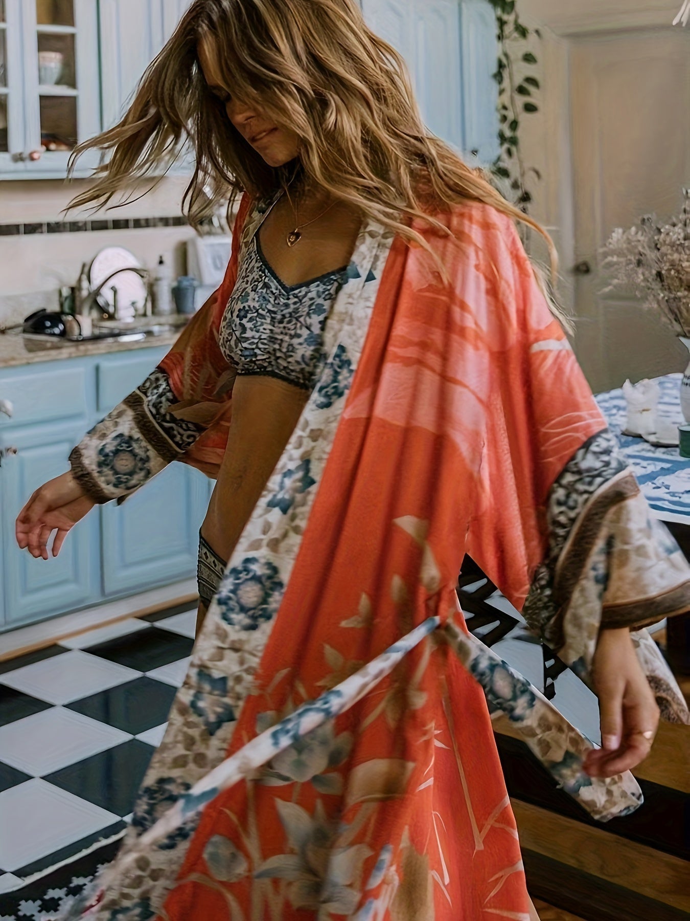 Printed, Kimono-Inspired, Stylish Beach Cover-up