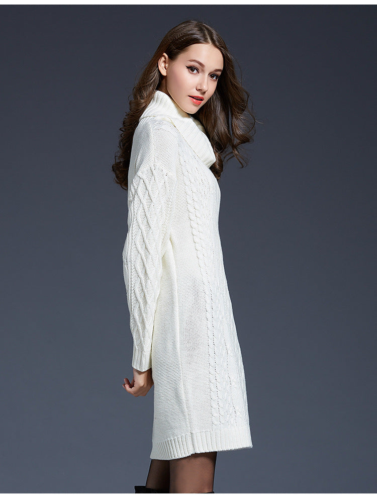 WW | High-neck long knit dress