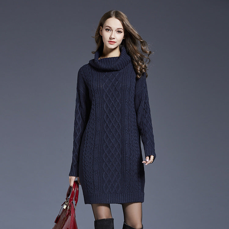 WW | High-neck long knit dress