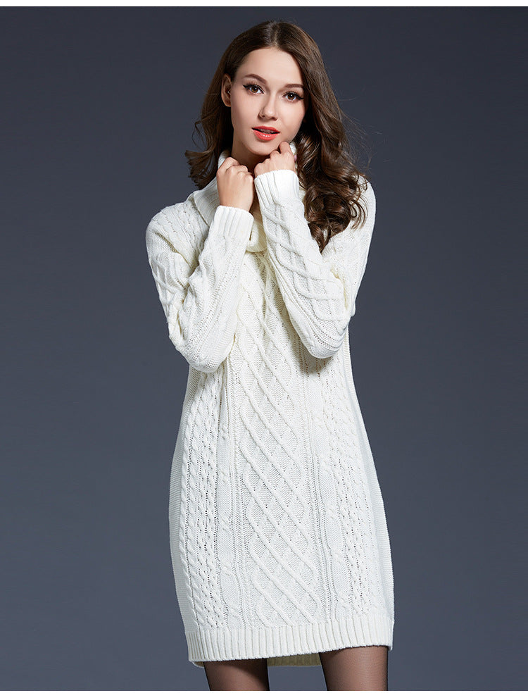 WW | High-neck long knit dress
