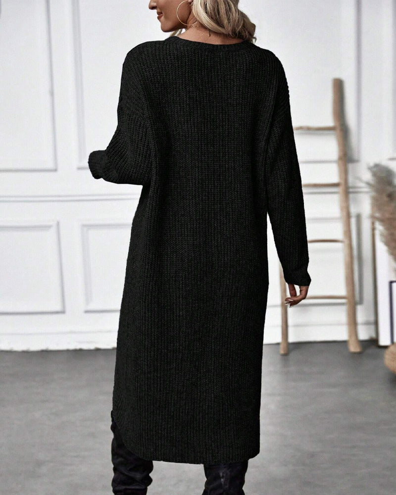 WW | Comfortable, plain-colored sweater dress in an irregular style
