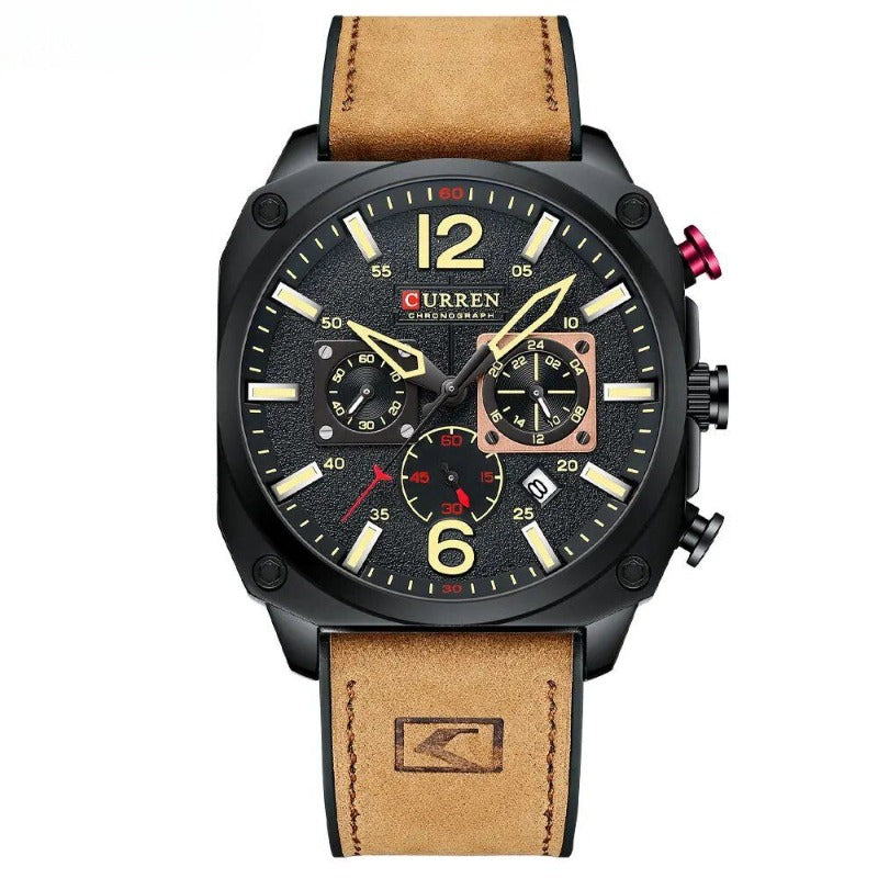 Business Leather Quartz Waterproof Wrist Watch