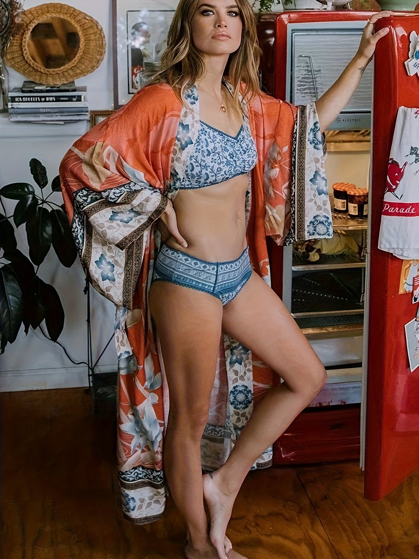 Printed, Kimono-Inspired, Stylish Beach Cover-up