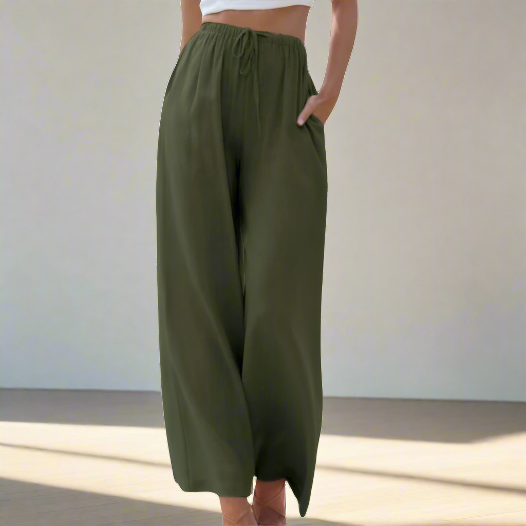 Pnina - Elegant cotton and linen trousers