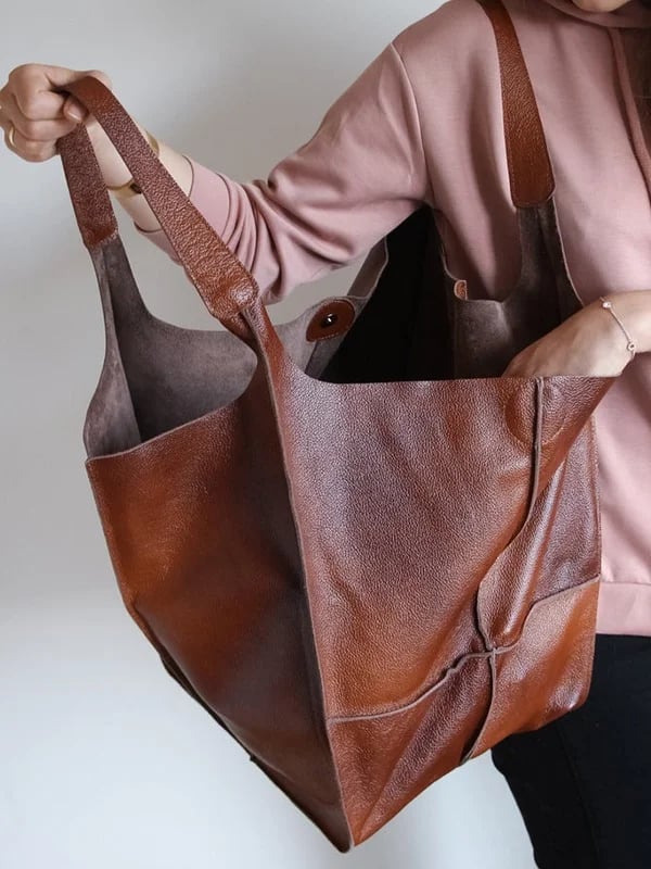 Xylia | New oversized handmade vegan leather handbag