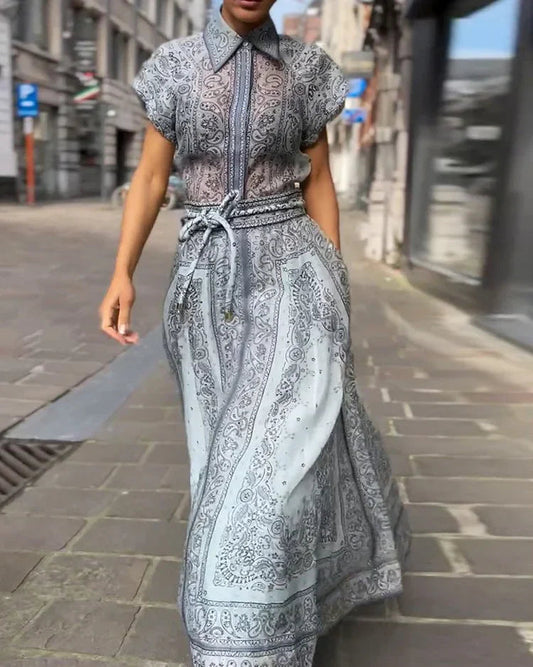 Adele - Chic Boho Print Two-Piece Ensemble