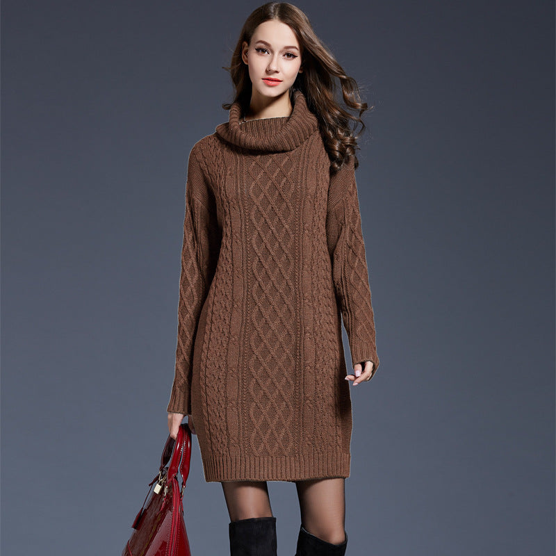WW | High-neck long knit dress