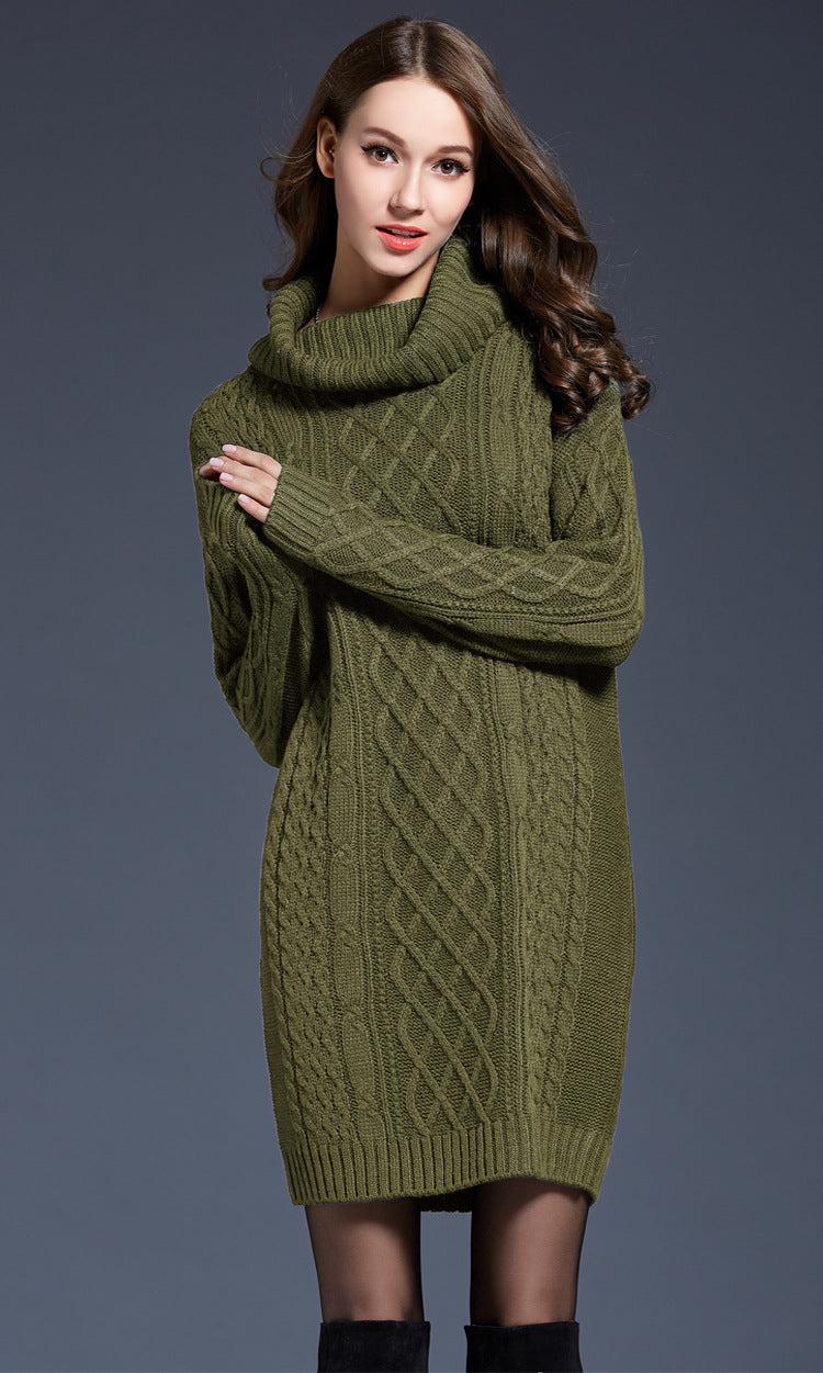 WW | High-neck long knit dress