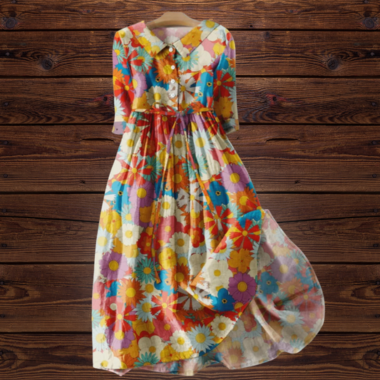 Poppy | Soft Casual Dress with Colorful Flowers