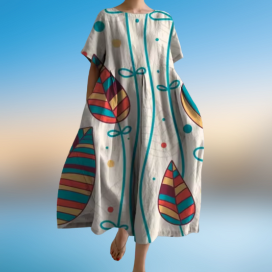 Daisy - Colorful Leaf  women's dress