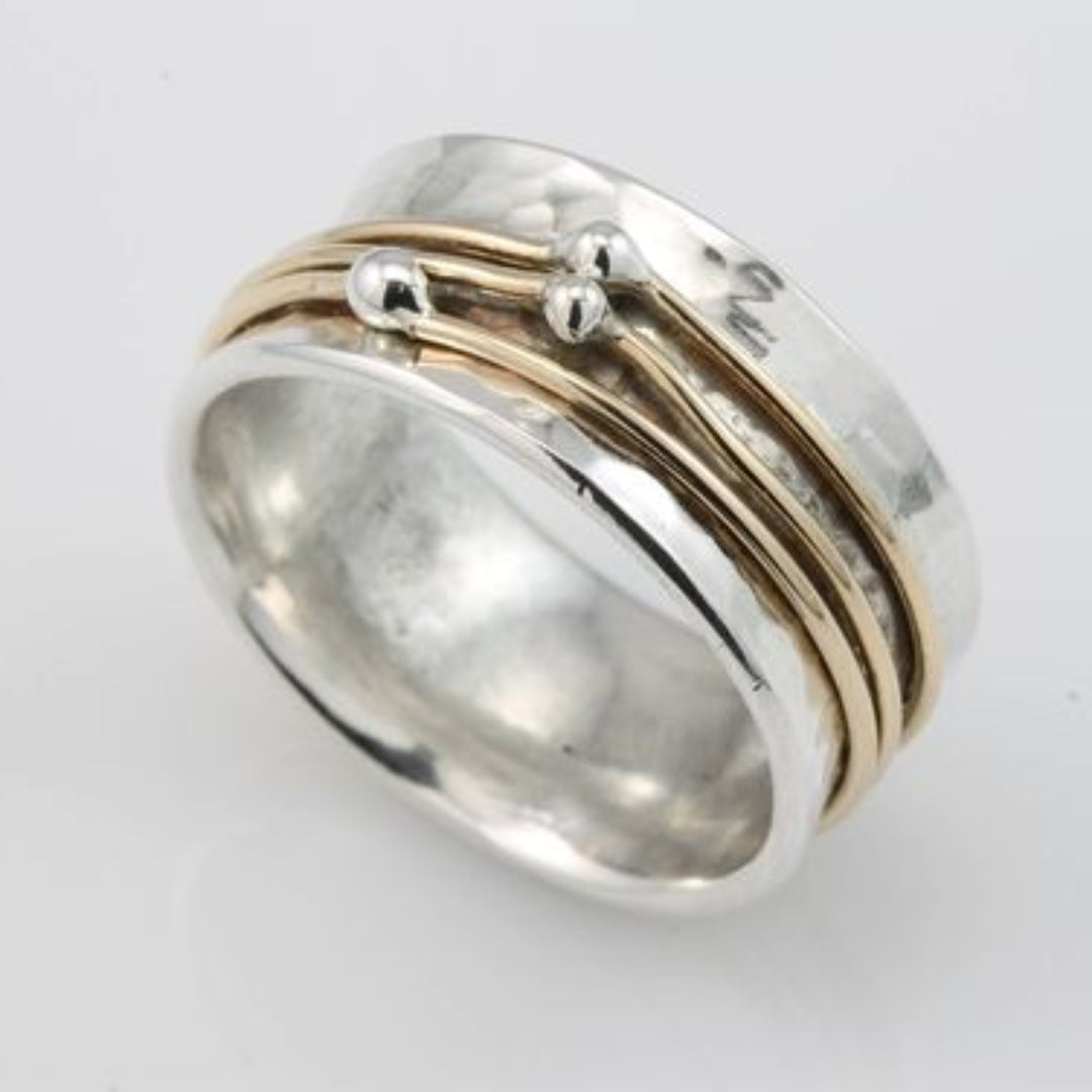 Vintage multilayer ring plated in gold and silver