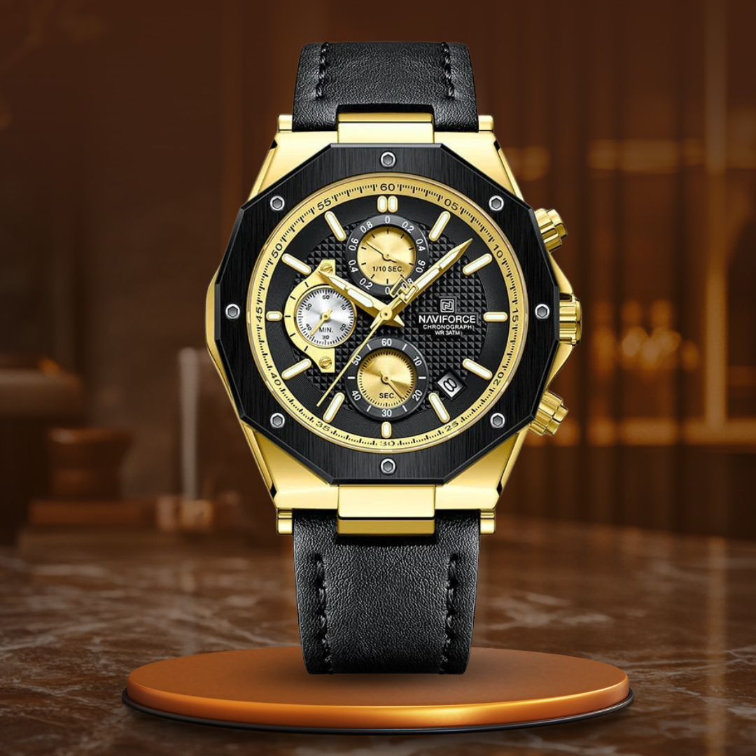 Fashion Leather Band Chronograph Watches