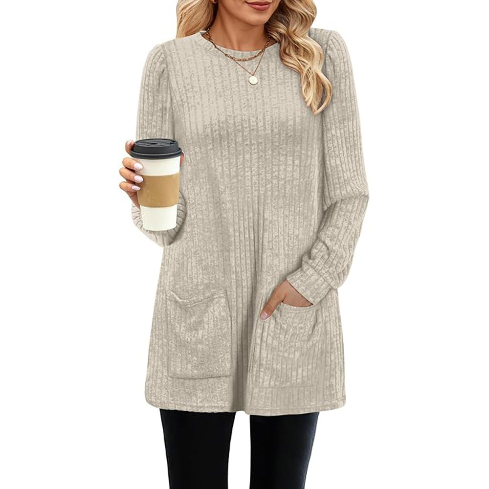 WW | Autumn and winter new half-length sweater dress woman