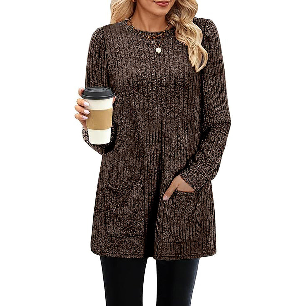 WW | Autumn and winter new half-length sweater dress woman
