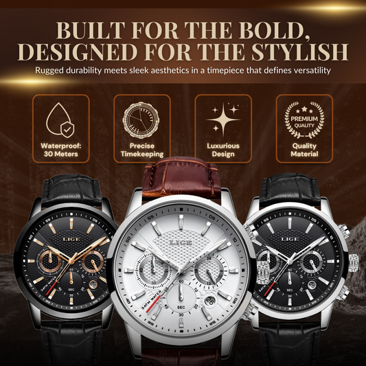 Fashionable Military Leather Watch