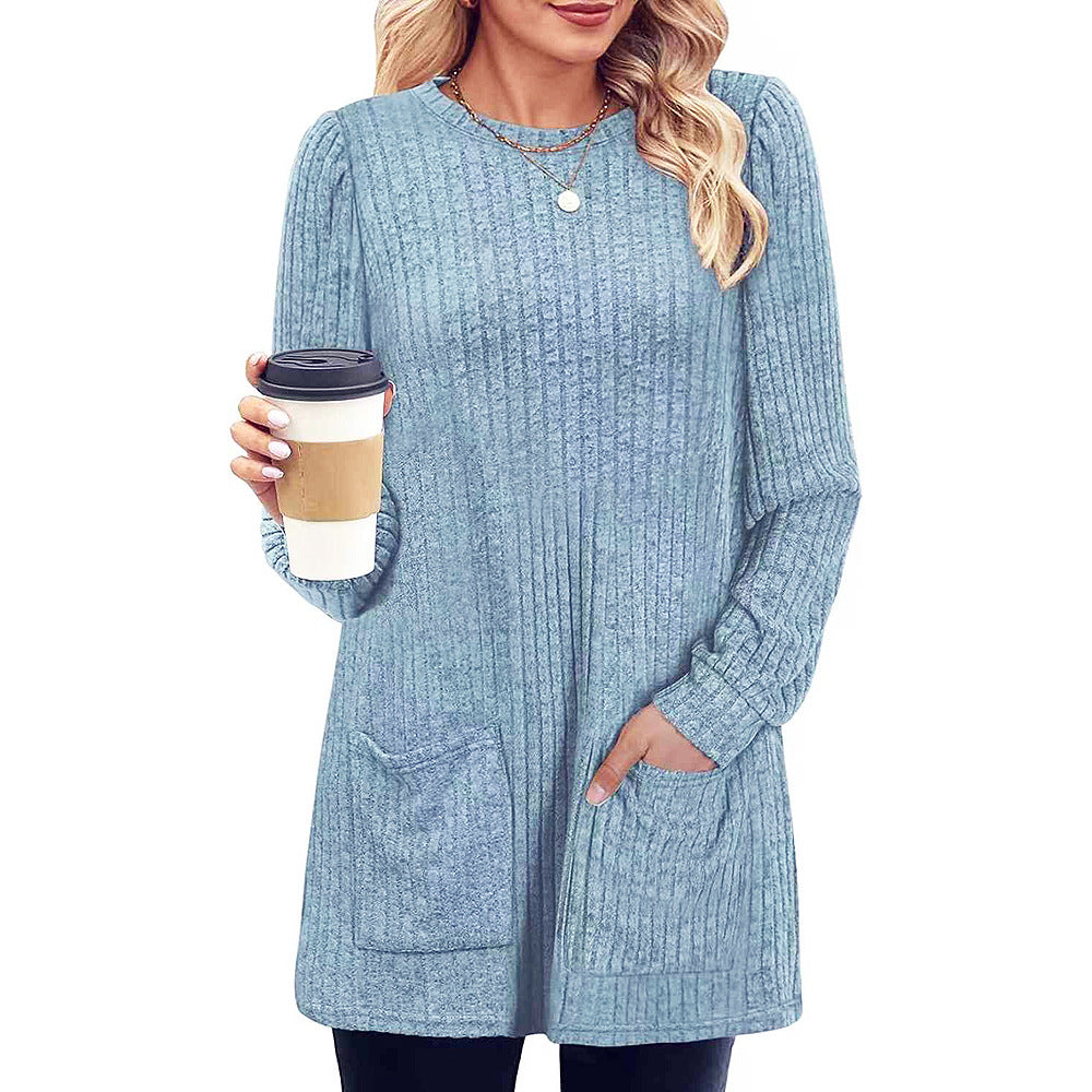 WW | Autumn and winter new half-length sweater dress woman