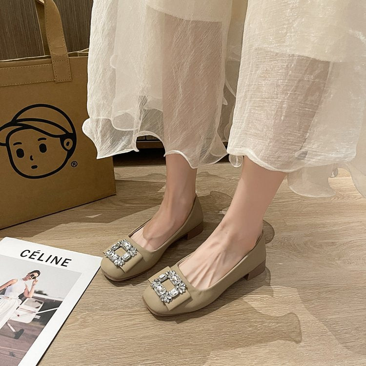 Women's ballerinas with decorative stones and comfortable sole W&W