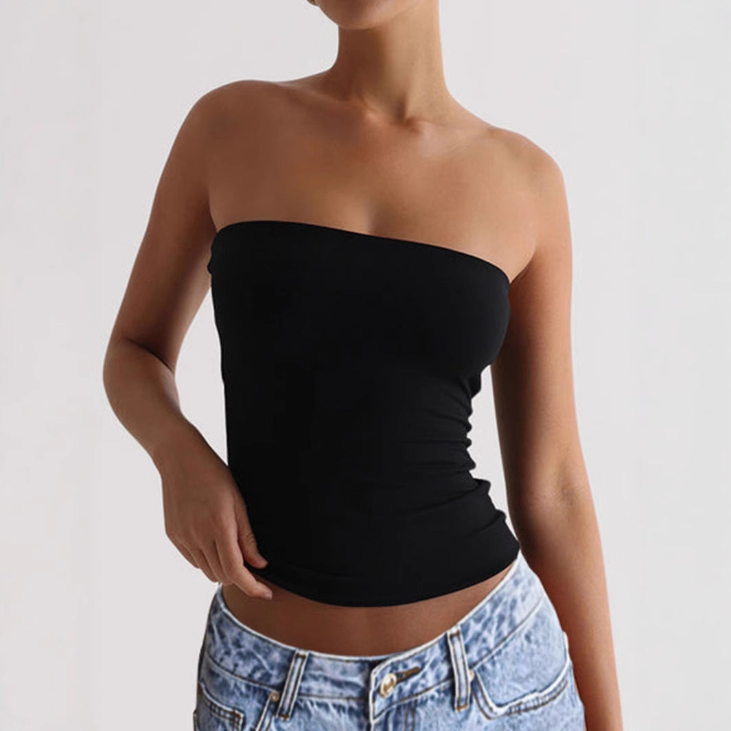 Women's bandeau top made of elastic material WW