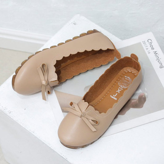 Women's ballerinas with decorative knot and elastic edge W&W