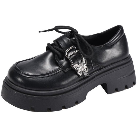 Women's chunky lace-up shoes with fashionable buckle detail and trendy profile sole W&W