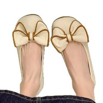 Women's ballerinas with decorative bow appliquŽ and non-slip sole W&W 1743935665