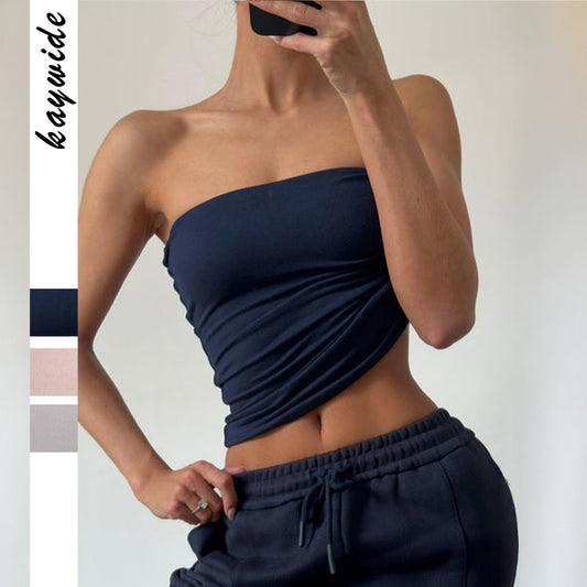 Women's bandeau top made of elastic material WW