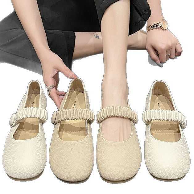 Women's ballerinas with decorative strap and comfortable sole W&W