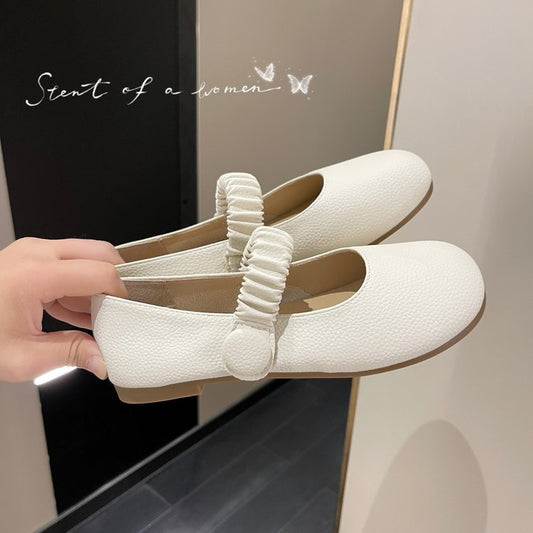 Women's ballerinas with decorative strap and comfortable sole W&W