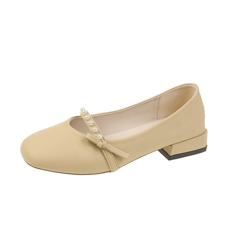 Women's ballerinas with decorative bow and pearl detail W&W