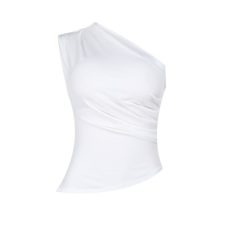 Women's asymmetric top with elegant wrap design W&W