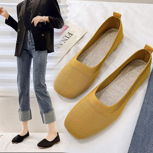 Women's comfortable slip-on ballerinas with breathable upper structure W&W