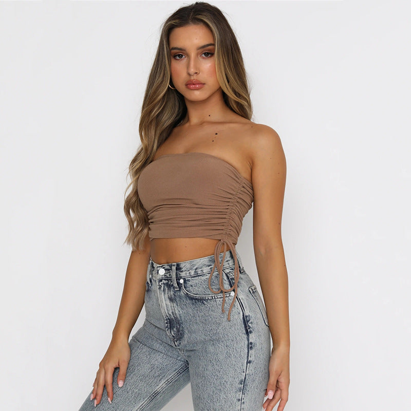 Women's bandeau top with adjustable gathers W&W