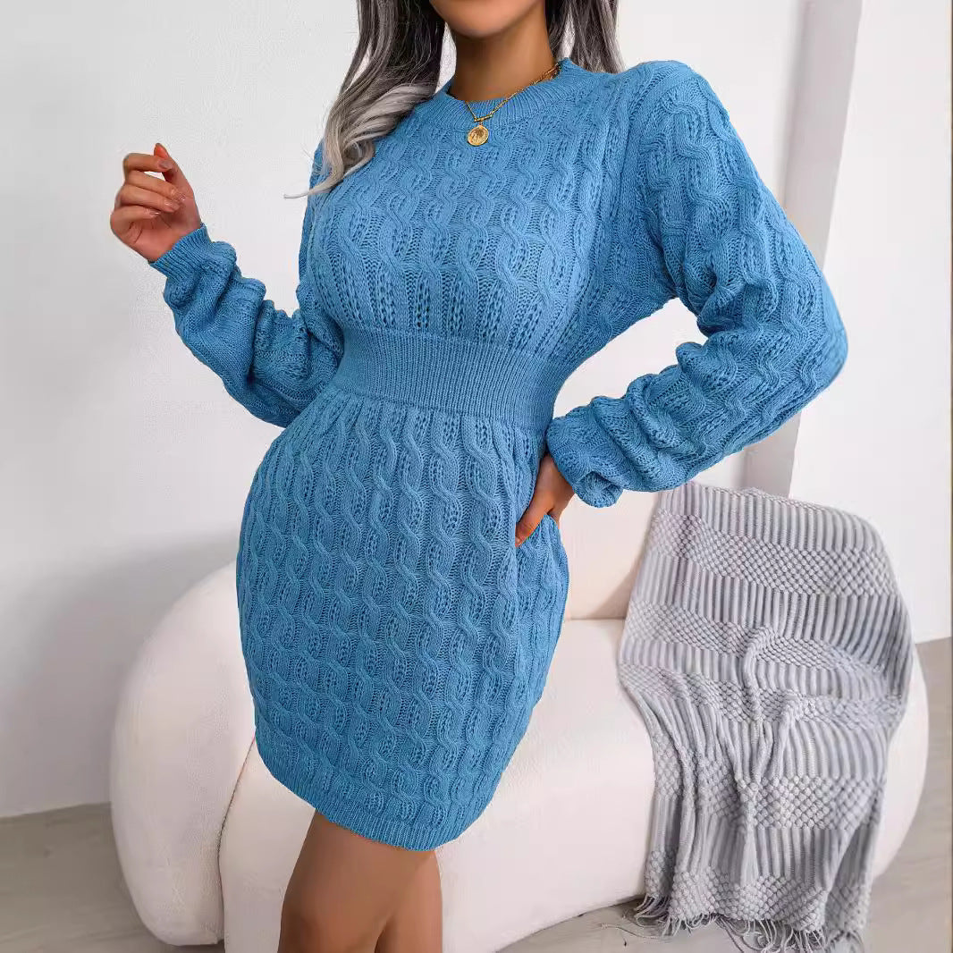 WW | Women's Long-Sleeved Twisted Knit Sweater Dress