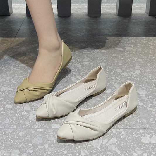 Women's ballerinas with elegant knot details and non-slip sole W&W