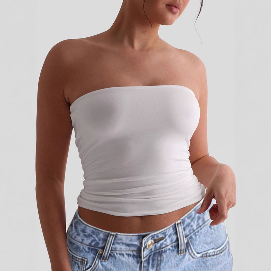 Women's bandeau top made of elastic material WW
