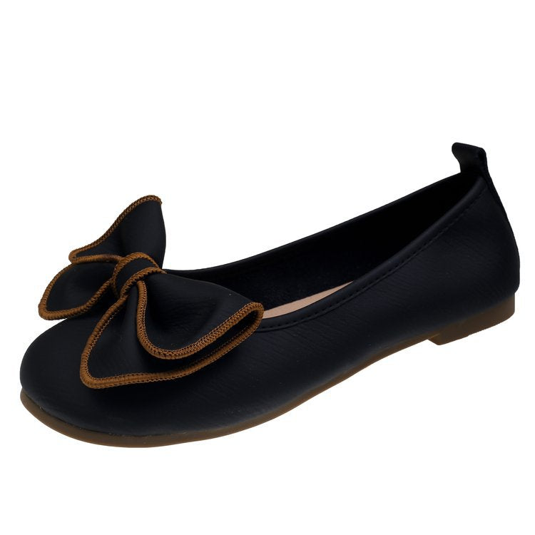 Women's ballerinas with decorative bow appliquŽ and non-slip sole W&W 1743935665