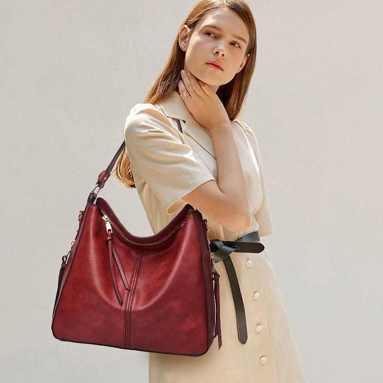 Cecile | Elegant leather shopping bag with large interior