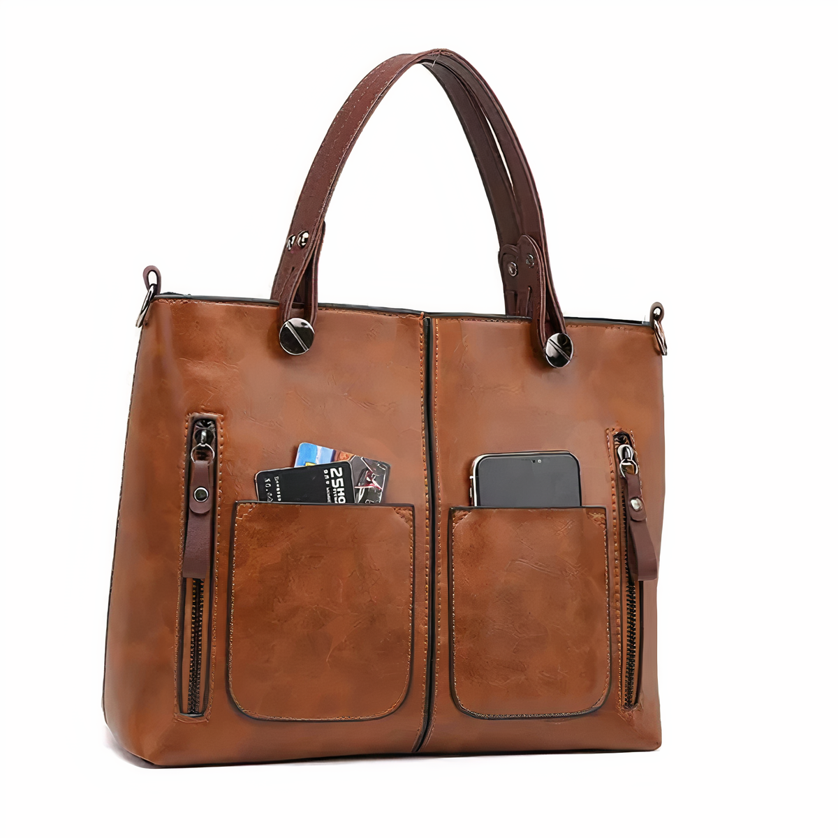 Lina - Vintage style leather shoulder bag