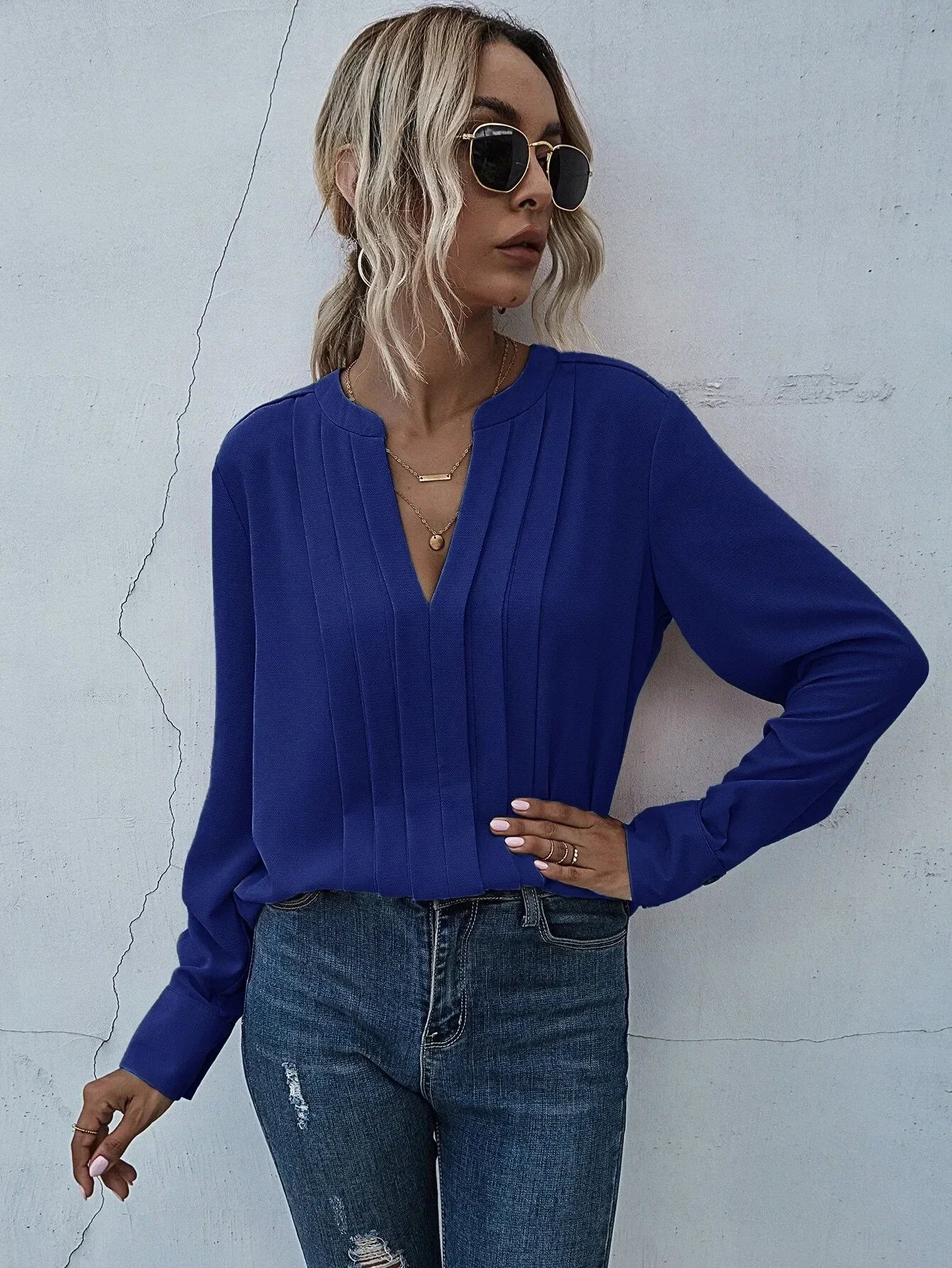 Seona | Elegant Pleated Blouse