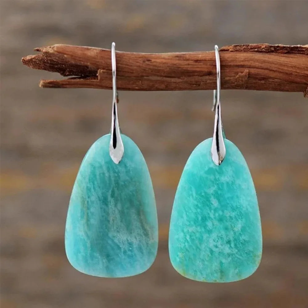 Vintage earrings in natural turquoise