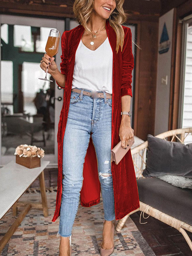 My Way Velvet Kimono Coat