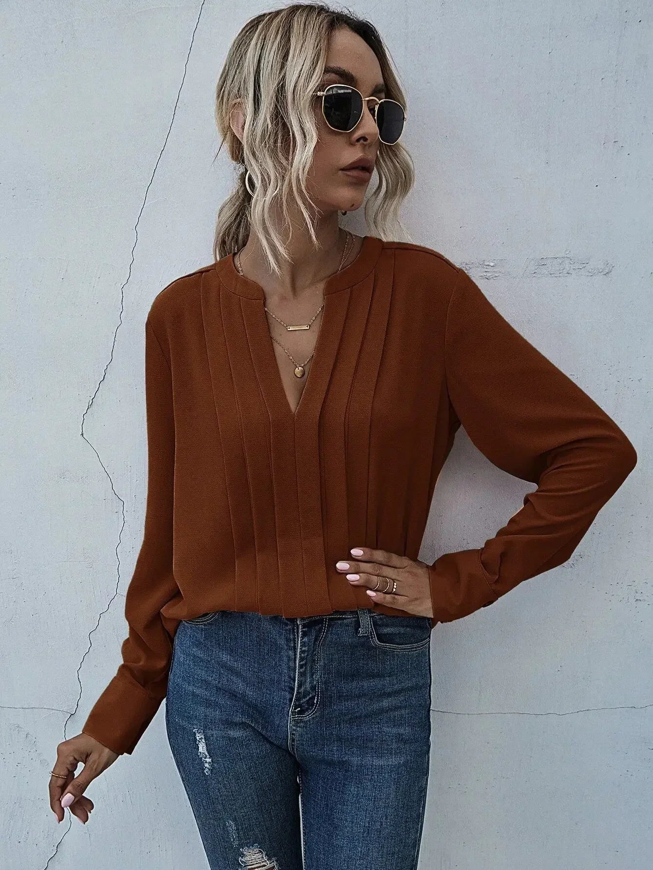 Seona | Elegant Pleated Blouse