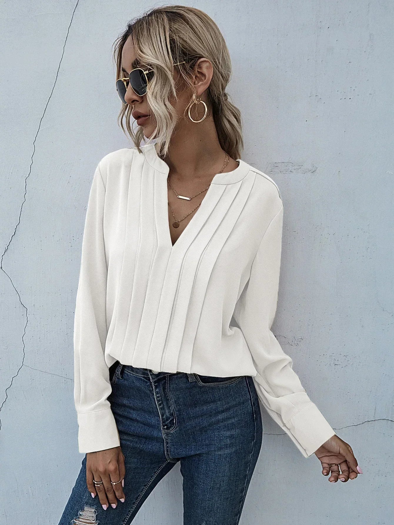 Seona | Elegant Pleated Blouse