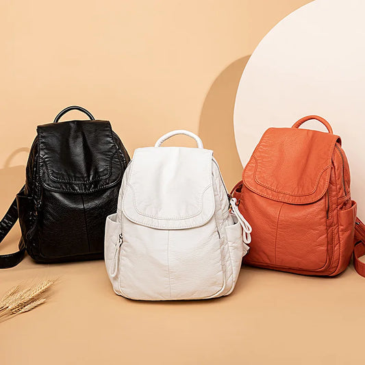 Vibe | Washed leather backpack