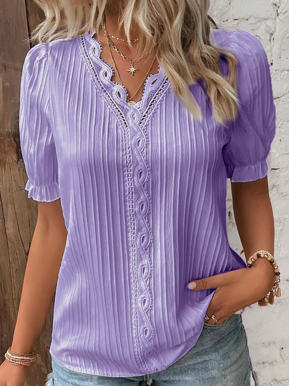 Lucia | Plain Lace Elegant Shirt