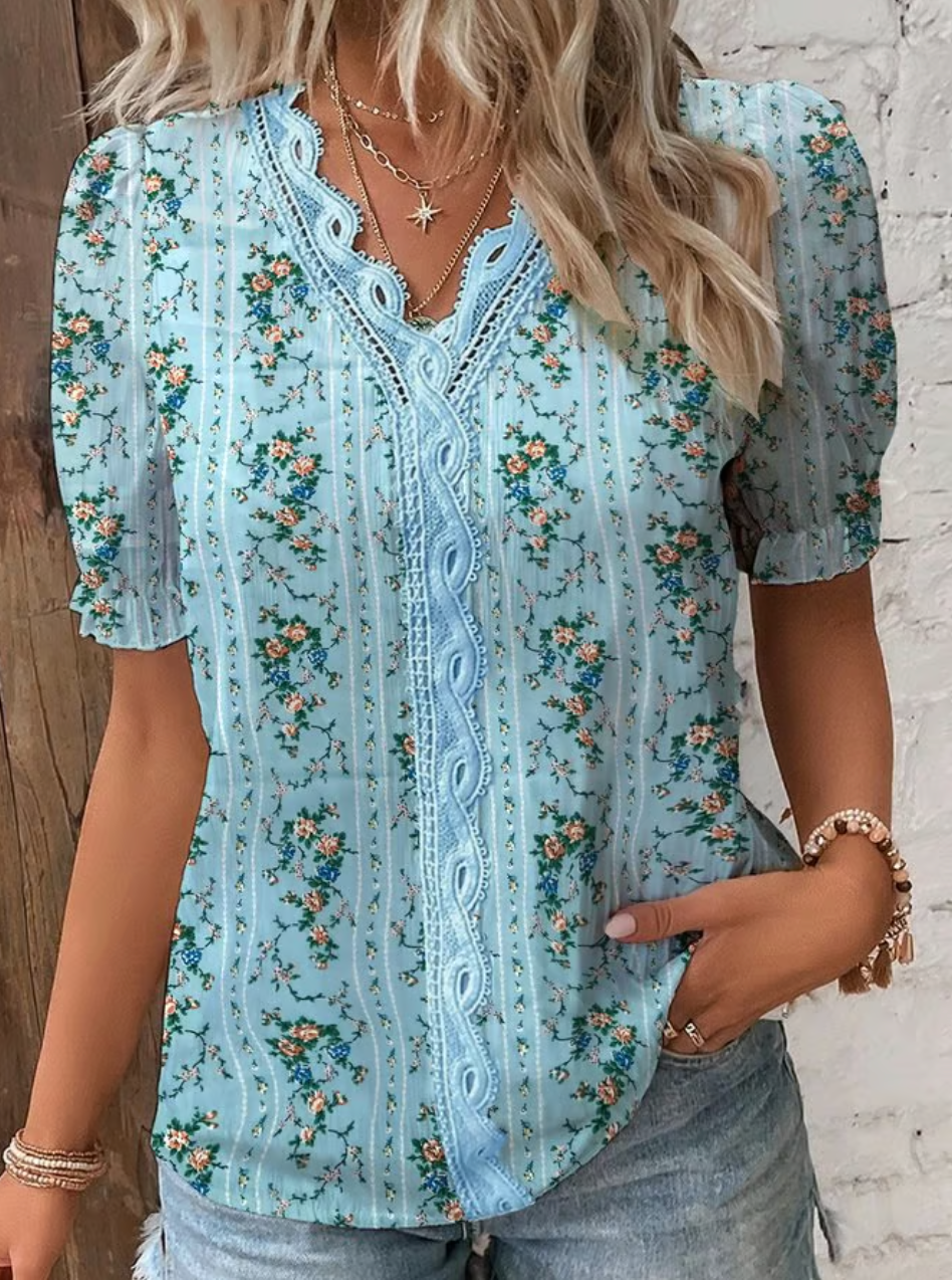Lucia | Plain Lace Elegant Shirt