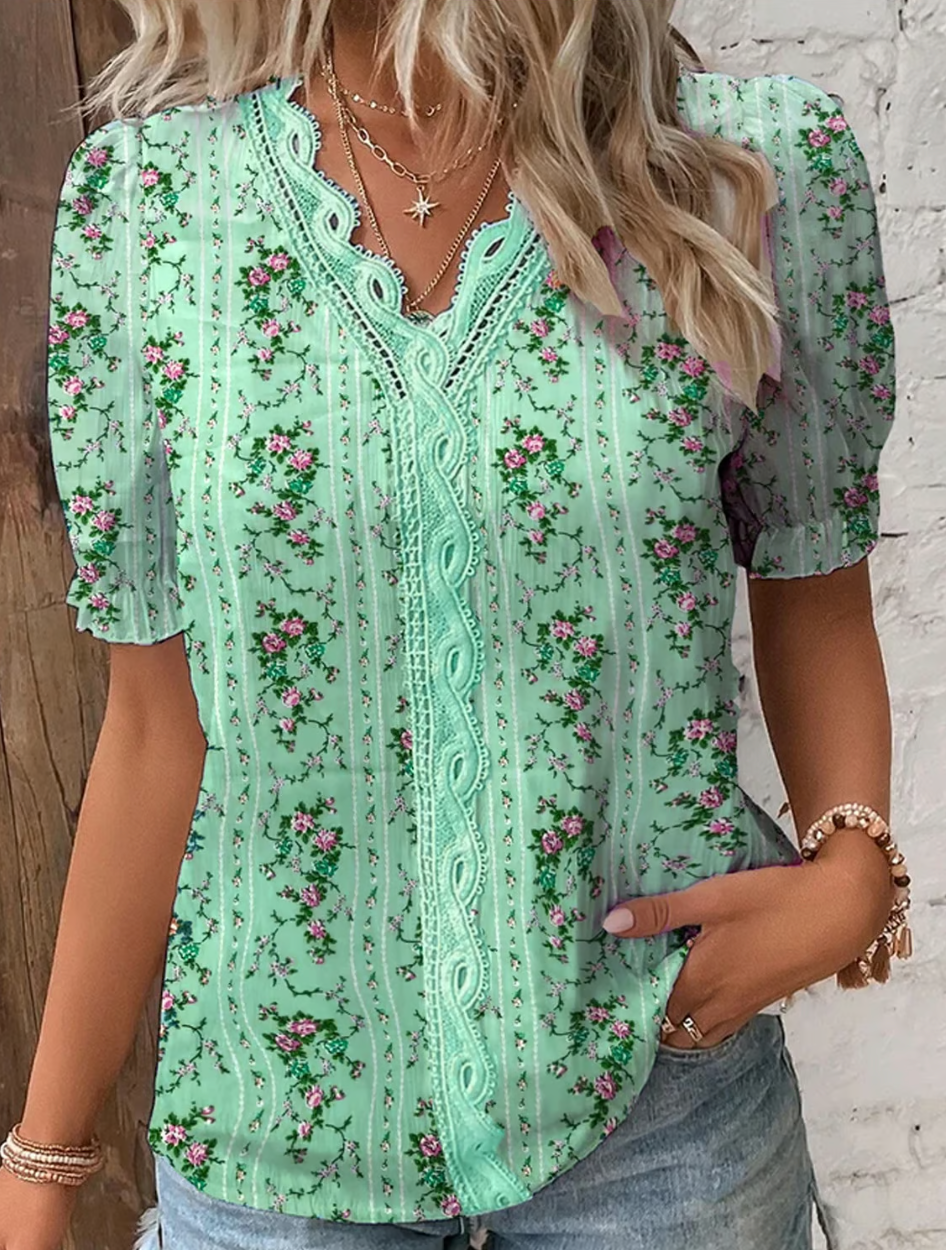 Lucia | Plain Lace Elegant Shirt