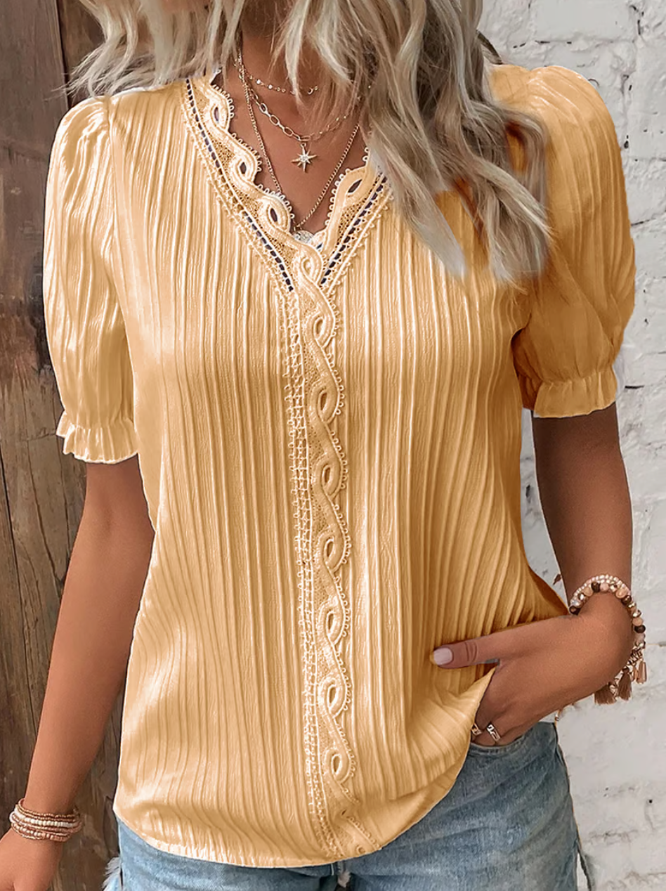 Lucia | Plain Lace Elegant Shirt