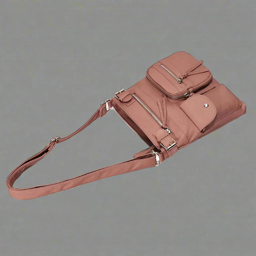 Zara | Soft leather shoulder bag with multiple compartments